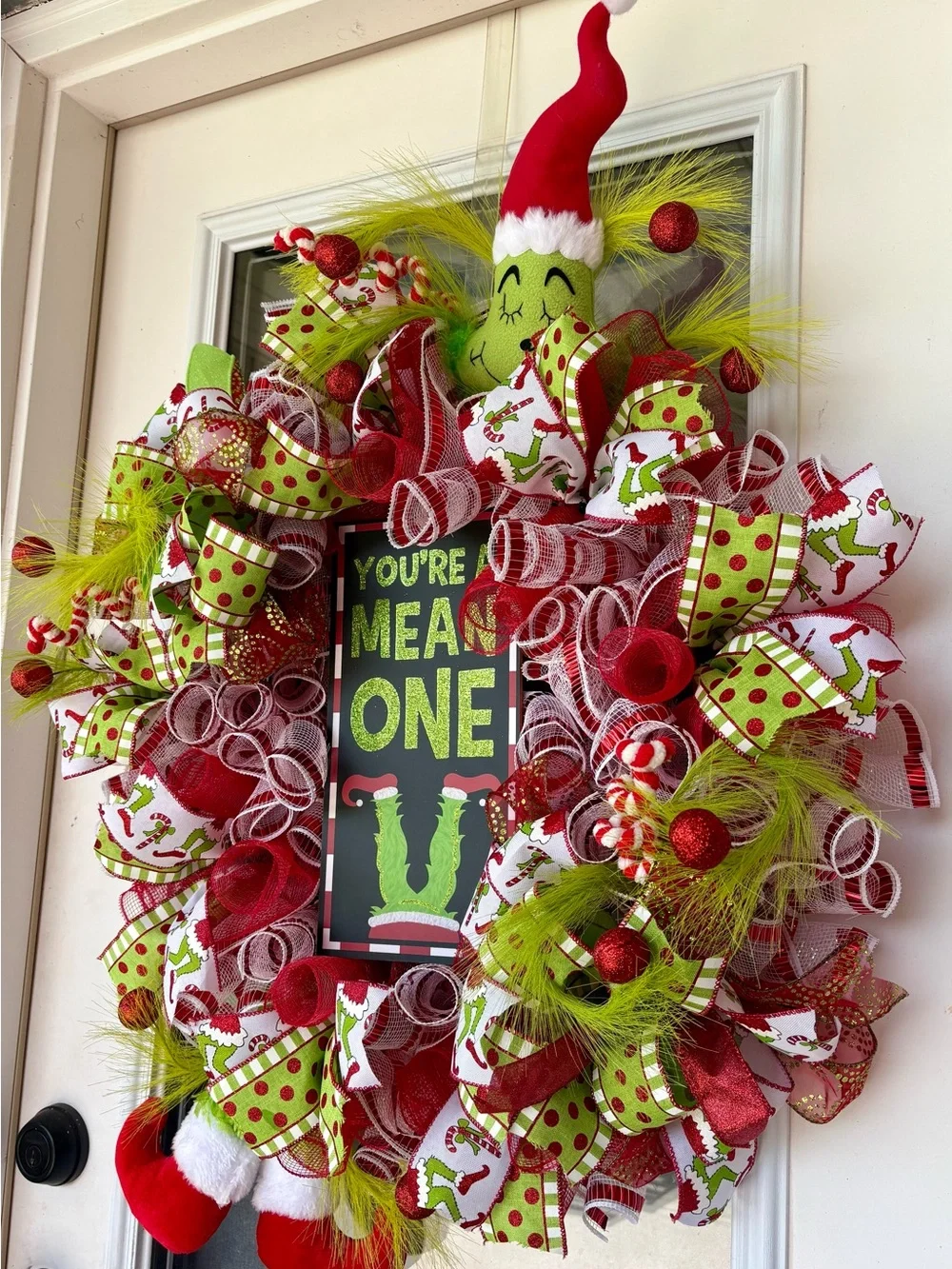 Mean One Holiday Wreath - Red & Green